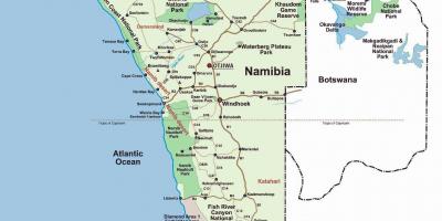 Skeleti bregdetin Namibia hartë